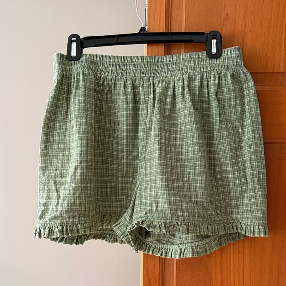Sonderhaus Pants - Sonderhaus Green Gingham Boxer Shorts